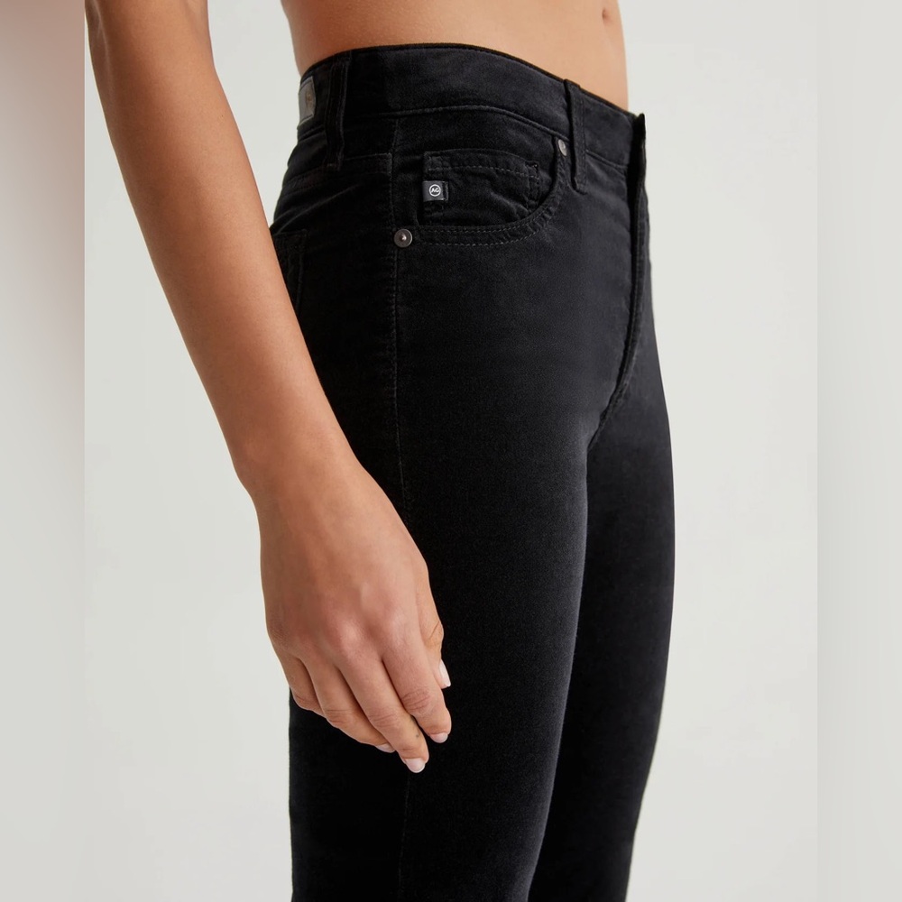 AG Black Velvet Skinny Jeans